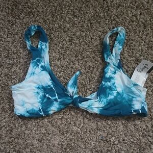 Dippin' Daisy's Aqua and White Bikini Top